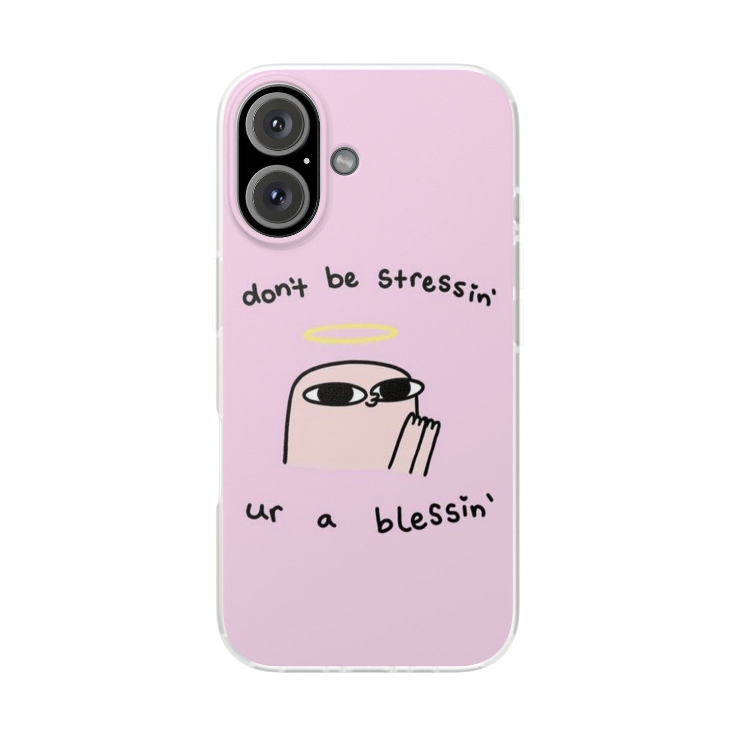 Cute Stress Relief Phone Case, Motivational Flexi Case, Gift for Friends, Phone Cover, Modern Art Case