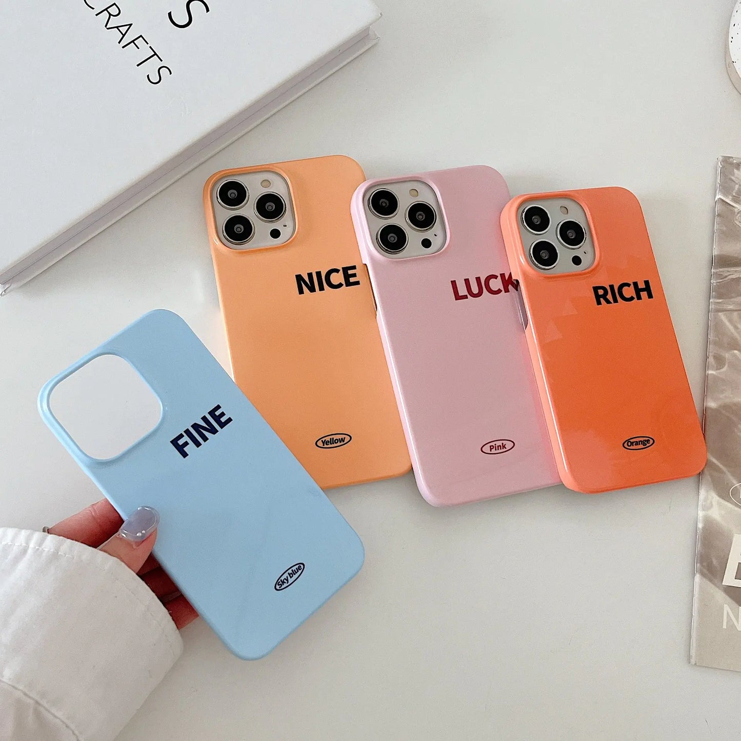 Glossy Solid Color Plastic Phone Case - Half Pack