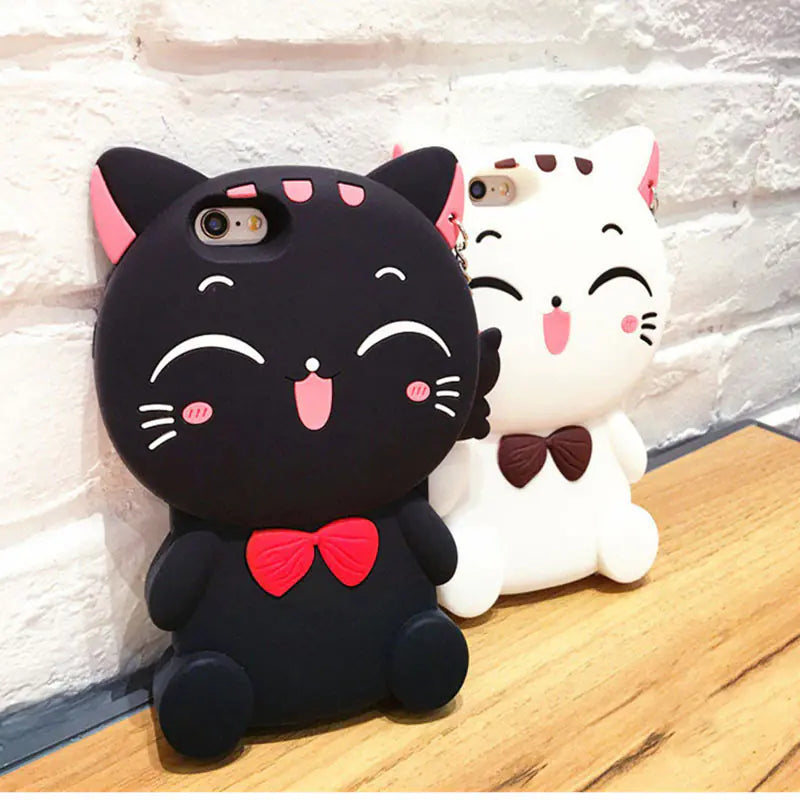 Cartoon Lucky Cat iPhone and Oppo Phone Cases