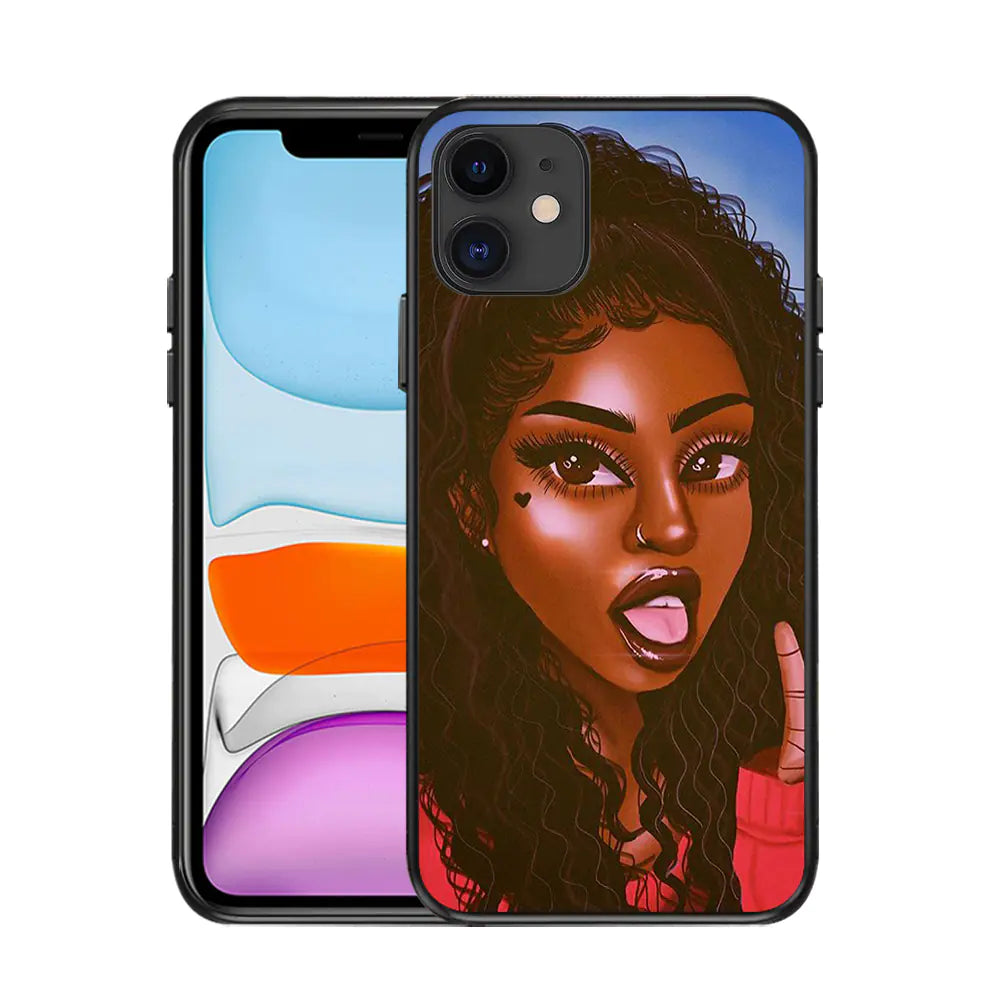 Melanin Poppin Black Girl iPhone X Phone Case