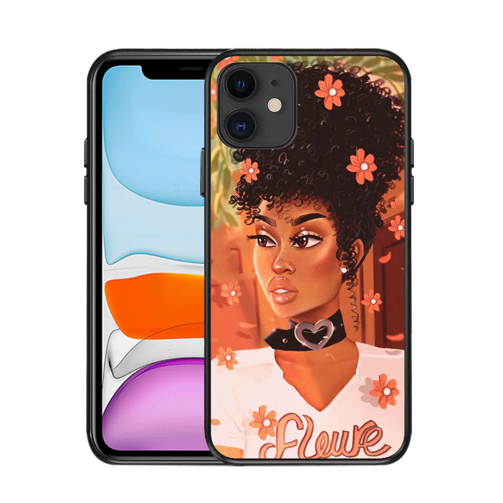 Melanin Poppin Black Girl iPhone X Phone Case