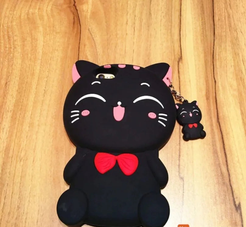 Cartoon Lucky Cat iPhone and Oppo Phone Cases