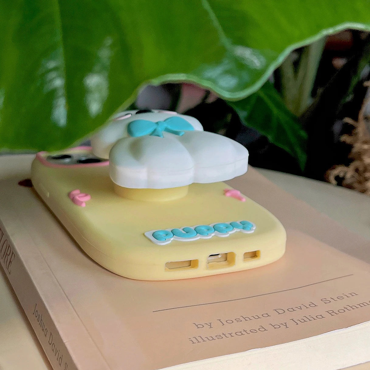 3D Cute Tulips Flower Make Up Mirror Soft Silicone Case for iPhone 15 14 13 12 11 Pro Max Folding Bracket Cherry Puppy Dog Cover