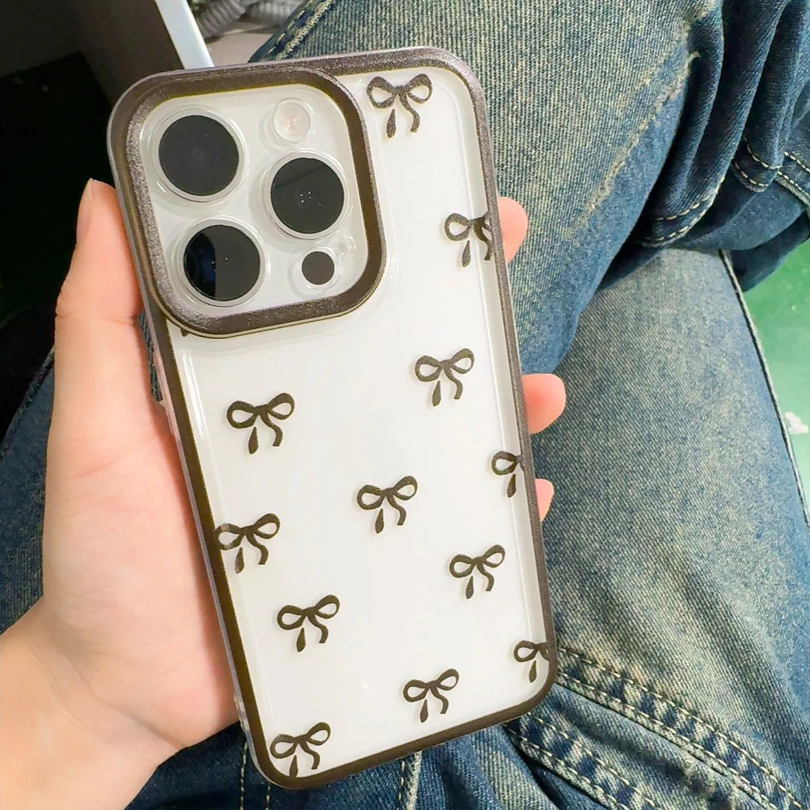 Bowknot Phone Case or iPhone 16 15 14 13 12 Pro Max Cute Soft Clear Bowknot Case Candy Cover