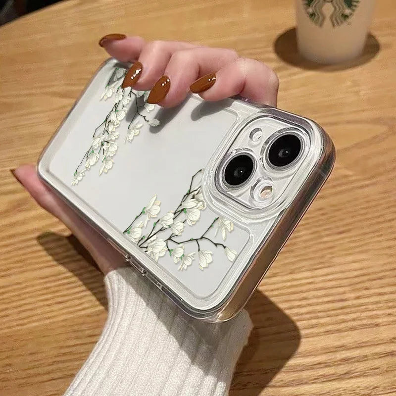 Case For iPhone 11 Case iPhone 17 Pro Max Case For iPhone 16 Pro 12 14 13 15 Pro Max XR XS 7 8 15 Plus Cover Flower Soft Fundas
