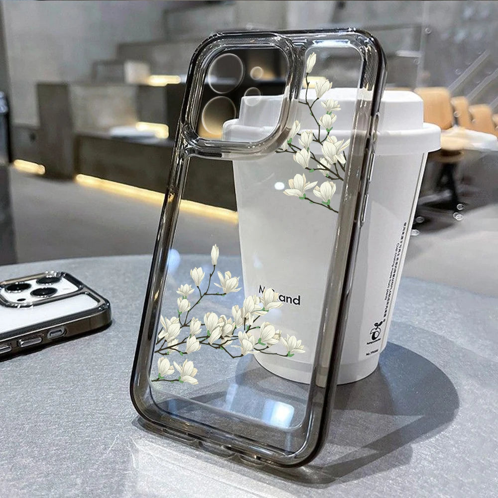 Case For iPhone 11 Case iPhone 17 Pro Max Case For iPhone 16 Pro 12 14 13 15 Pro Max XR XS 7 8 15 Plus Cover Flower Soft Fundas