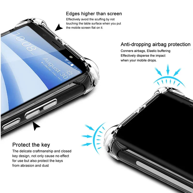 Airbags Buffer Full Protection Phone Cases For Motorola Moto G55 G45 G35 G75 G85 5G Clear Case Soft TPU Shockproof Back Cover