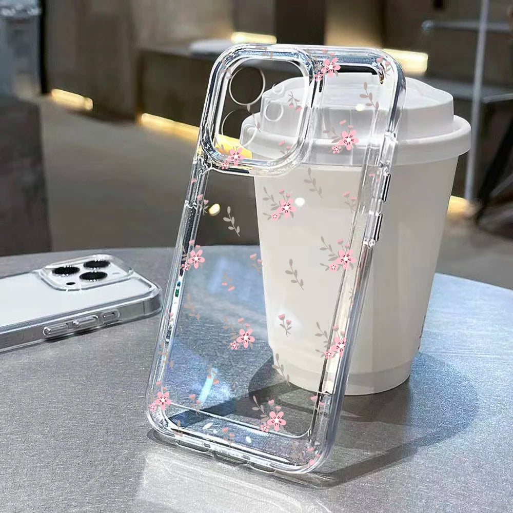 Case For iPhone 11 Case iPhone 17 Pro Max Case For iPhone 16 Pro 12 14 13 15 Pro Max XR XS 7 8 15 Plus Cover Flower Soft Fundas