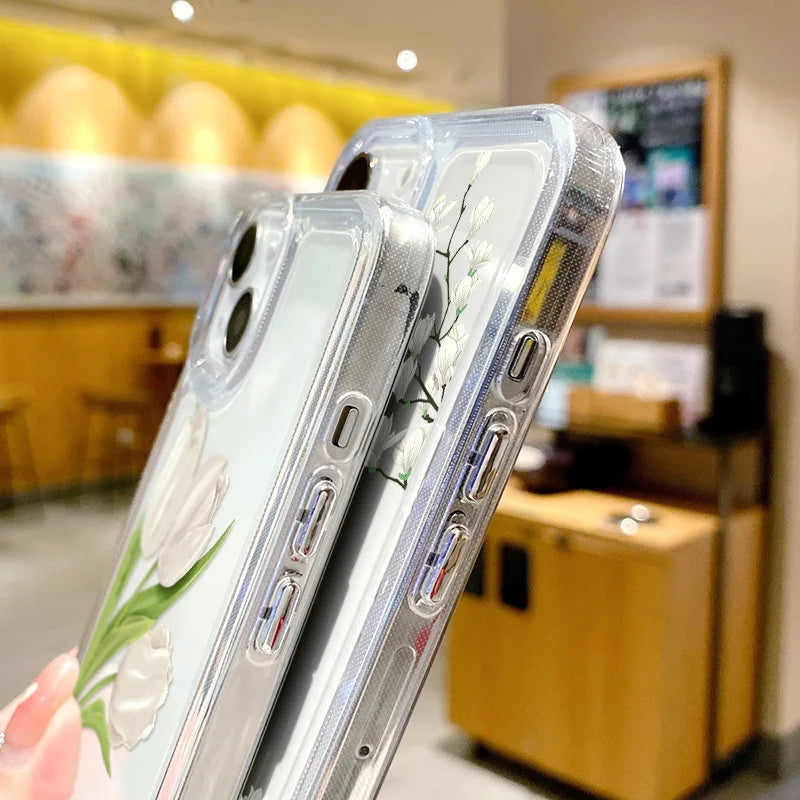 Case For iPhone 11 Case iPhone 17 Pro Max Case For iPhone 16 Pro 12 14 13 15 Pro Max XR XS 7 8 15 Plus Cover Flower Soft Fundas