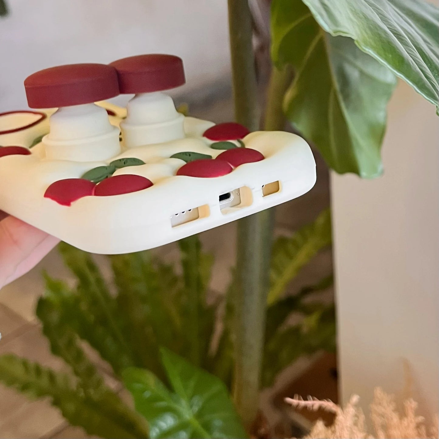 3D Cute Tulips Flower Make Up Mirror Soft Silicone Case for iPhone 15 14 13 12 11 Pro Max Folding Bracket Cherry Puppy Dog Cover