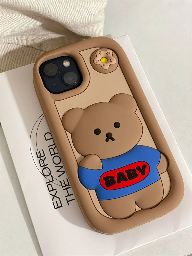 Cute Phone 3D Cartoon Silicone Cases for Iphone 14 15 Plus 13 12 11 Pro Max 13Pro Xs Max Xr X 7Plus 8Plus Soft Funda