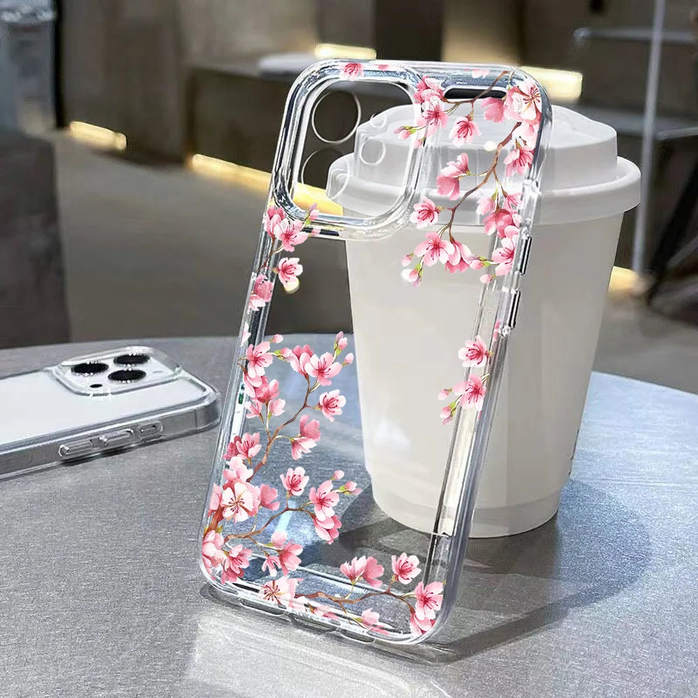 Case For iPhone 11 Case iPhone 17 Pro Max Case For iPhone 16 Pro 12 14 13 15 Pro Max XR XS 7 8 15 Plus Cover Flower Soft Fundas