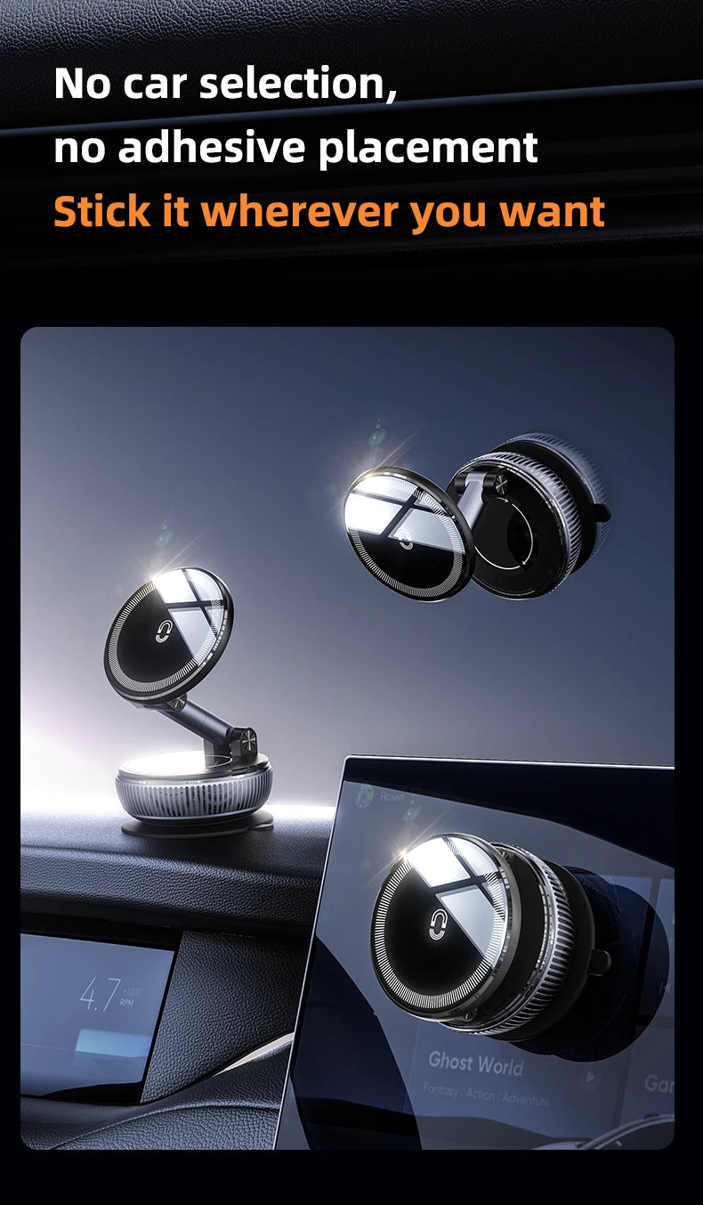 Upgraded Vacuum Magnetic Phone Holder Stand, for Magsafe Suction Cup Phone MountAdjustable Swivel Lock, for Your Car/Gym/Mirror