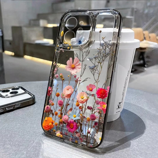 Case For iPhone 11 Case iPhone 17 Pro Max Case For iPhone 16 Pro 12 14 13 15 Pro Max XR XS 7 8 15 Plus Cover Flower Soft Fundas