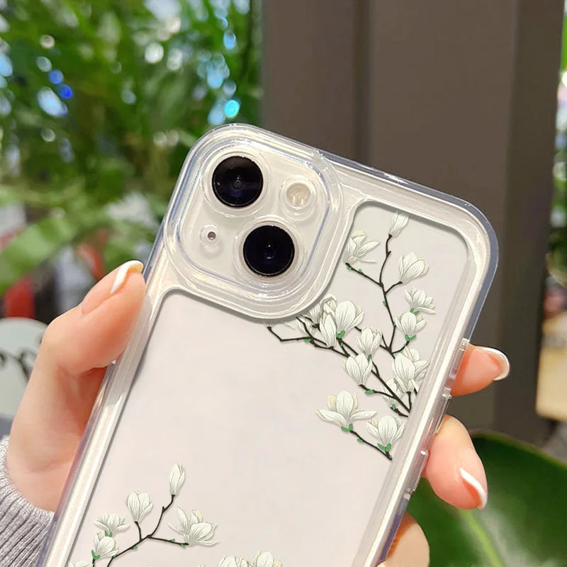 Case For iPhone 11 Case iPhone 17 Pro Max Case For iPhone 16 Pro 12 14 13 15 Pro Max XR XS 7 8 15 Plus Cover Flower Soft Fundas